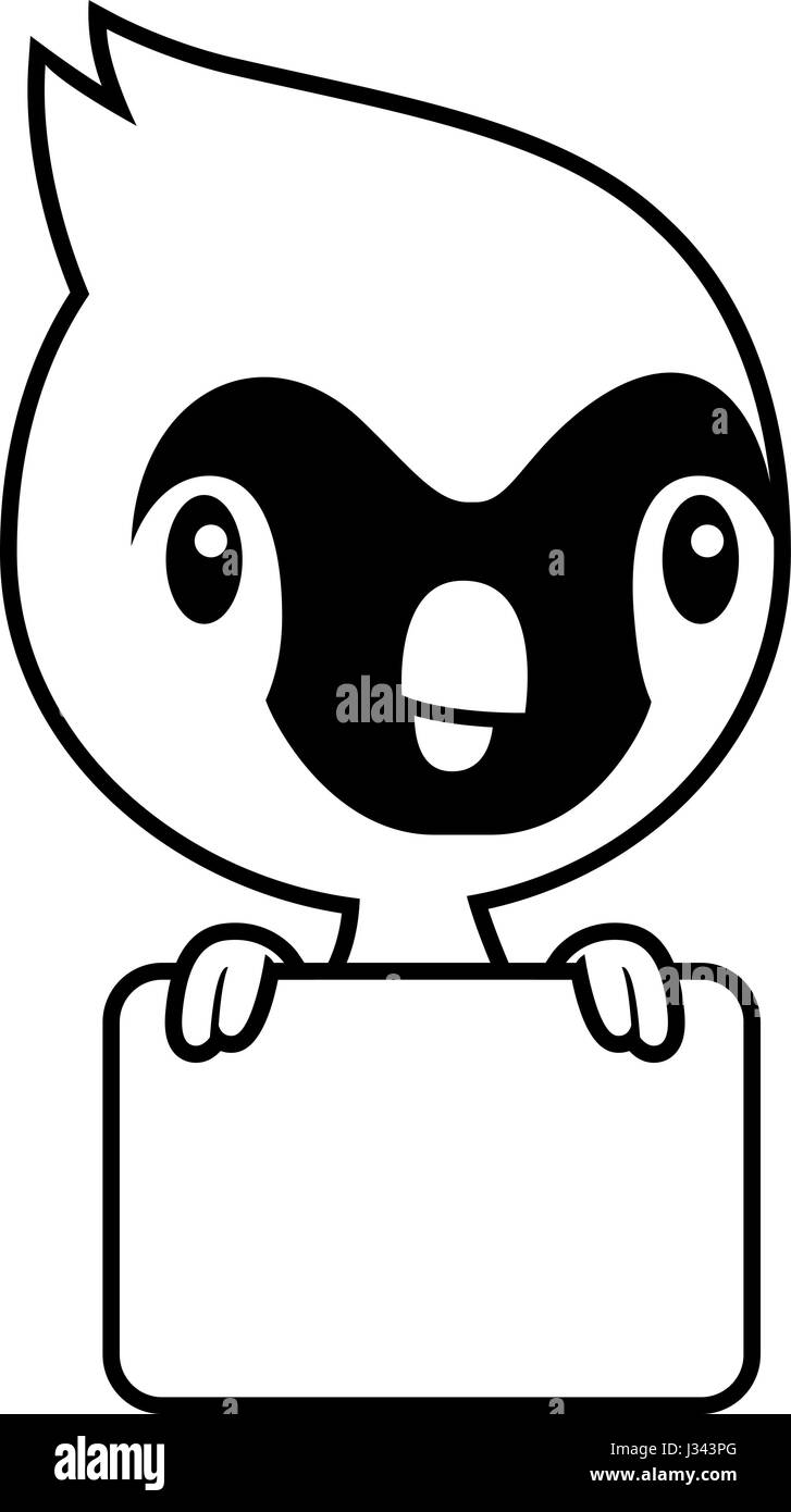 Un cartoon illustrazione di un bambino il cardinale con un segno bianco. Illustrazione Vettoriale