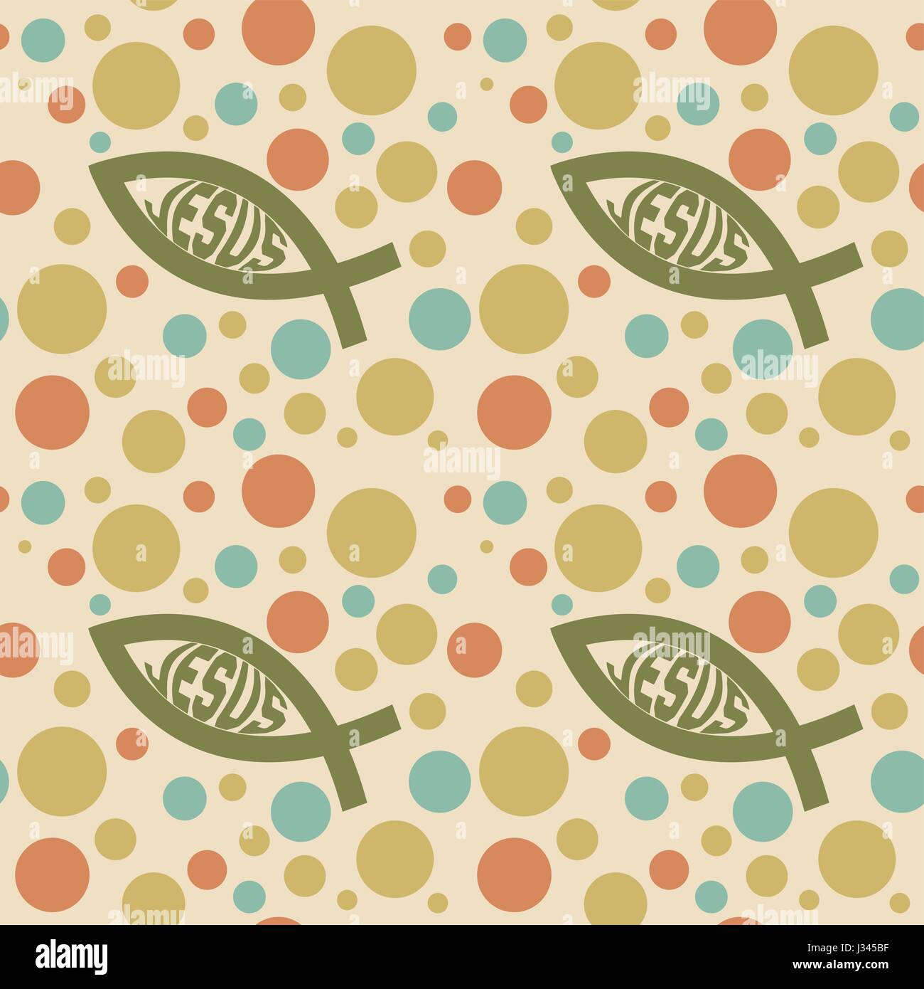 Colorato modello senza cuciture con simboli cristiani. La Bibbia, chiesa e religiosa. Illustrazione Vettoriale