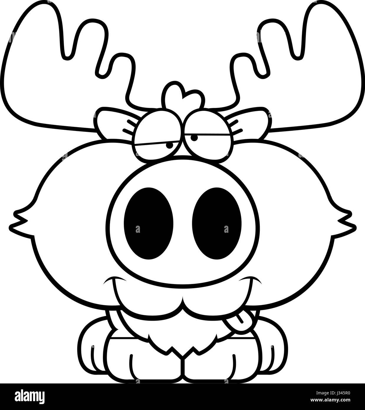 Un cartoon illustrazione di un alce con un pippo espressione. Illustrazione Vettoriale