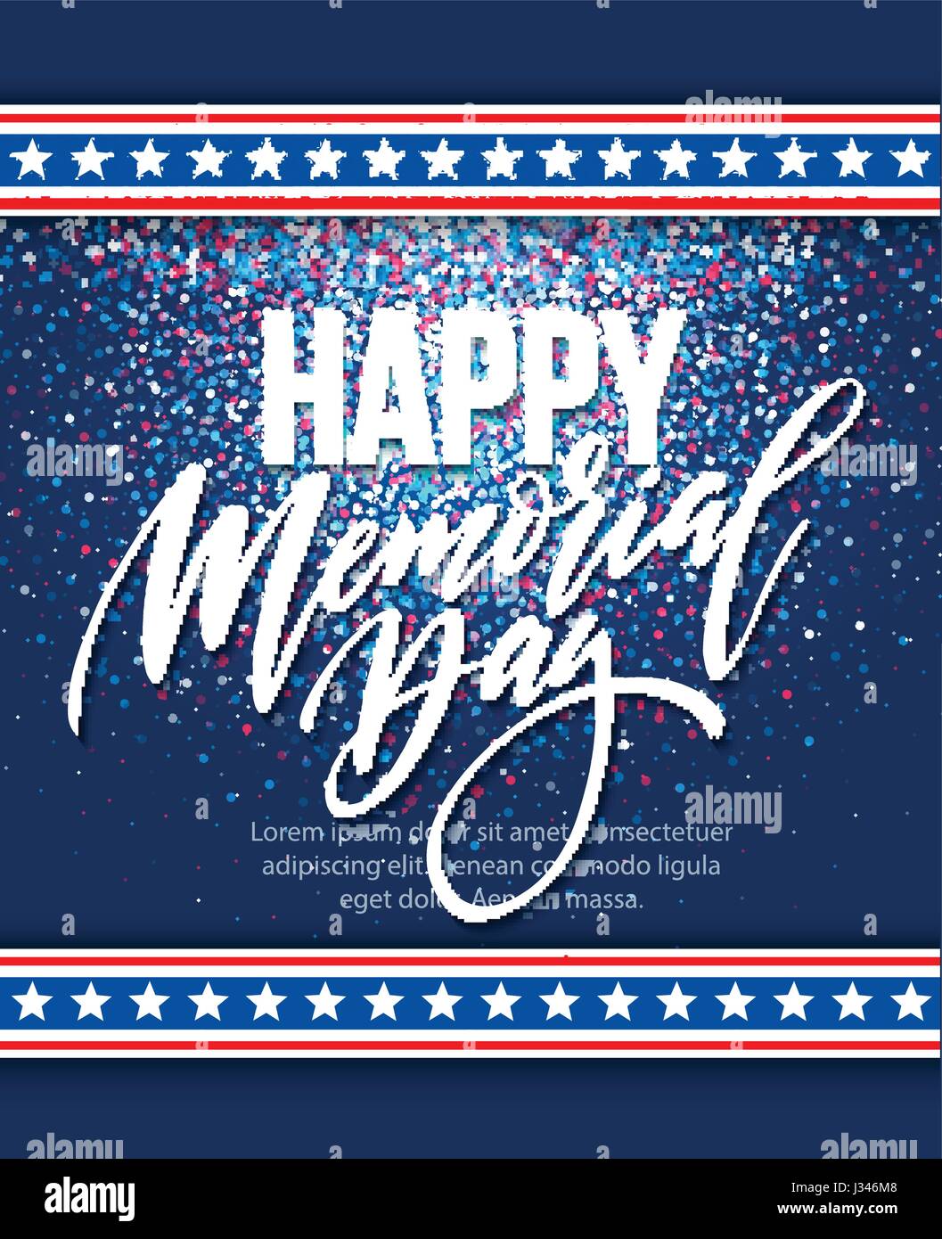 Felice giorno memoriale della scheda. National american holiday. Festive un poster o un banner con scritte a mano. Illustrazione Vettoriale Illustrazione Vettoriale