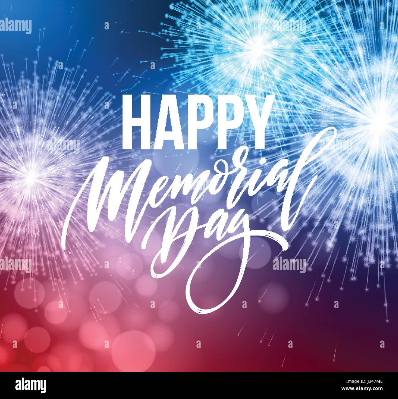 Felice giorno memoriale della scheda. National american holiday. Festive un poster o un banner con scritte a mano. Illustrazione Vettoriale Illustrazione Vettoriale