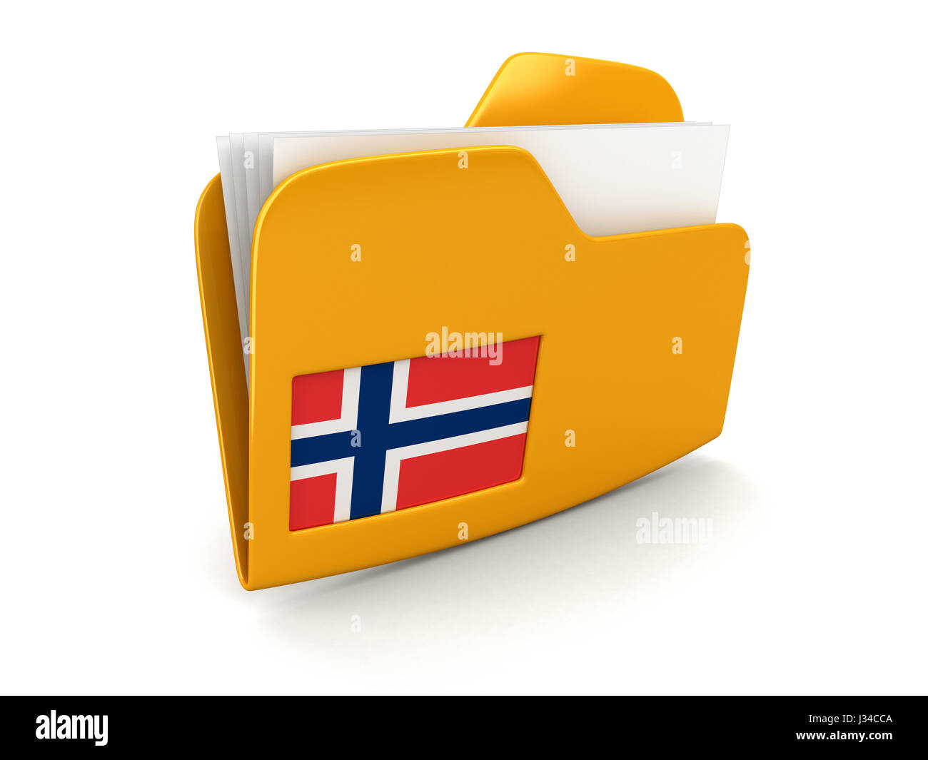 La cartella e gli elenchi con bandiera norvegese. Immagine con tracciato di ritaglio Foto Stock