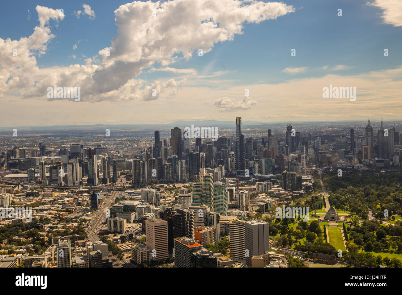 Vista aerea dell'Albert Park Race Track al 2017 Australian Formula One Grand Prix Foto Stock