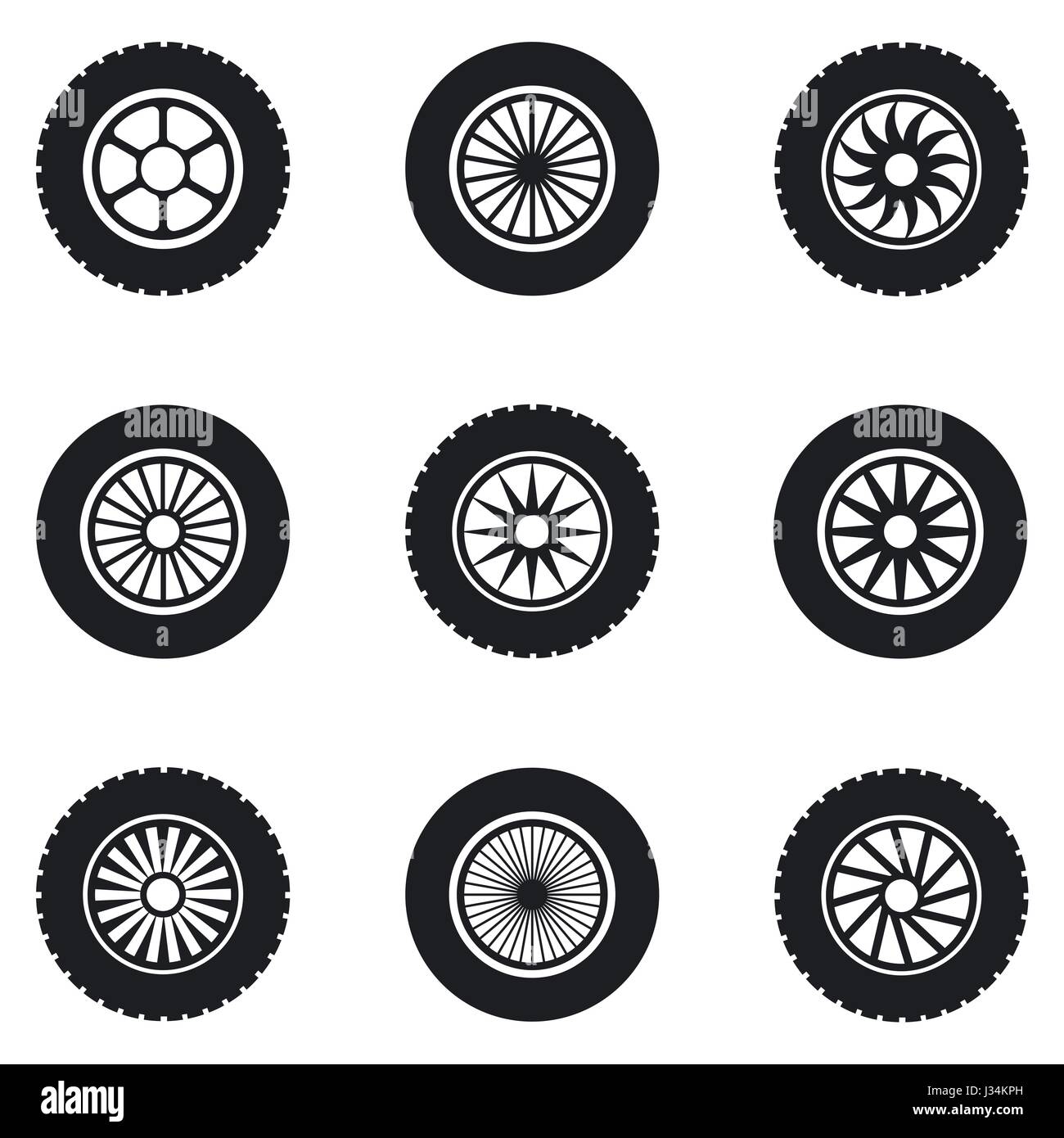 Set di pneumatici auto Illustrazione Vettoriale