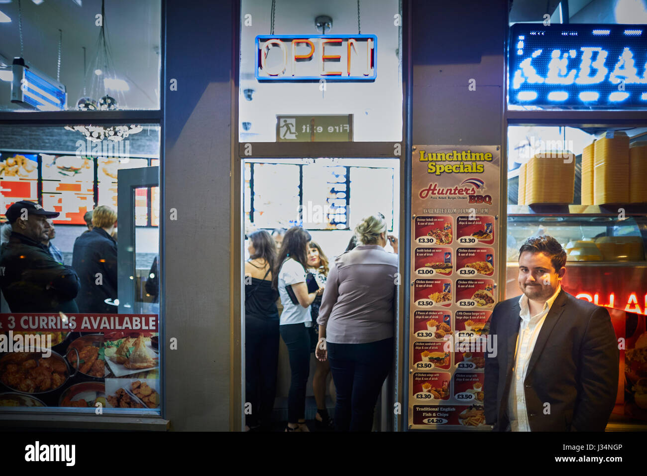 Manchester City Centre Northern Quarter kebab shop takeaway Foto Stock