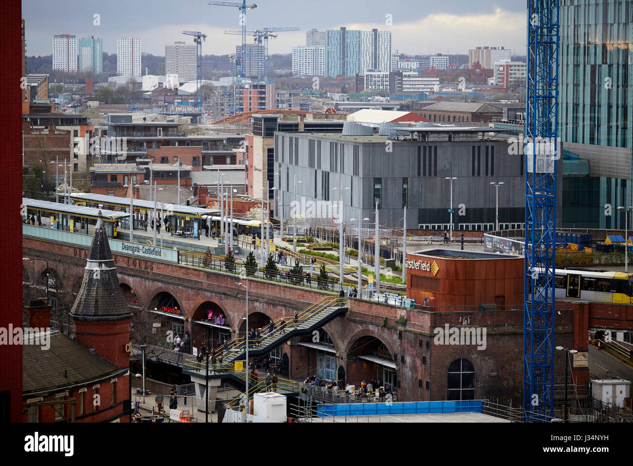 Il centro città di Manchester Deansgate Locks Castlefield area Foto Stock