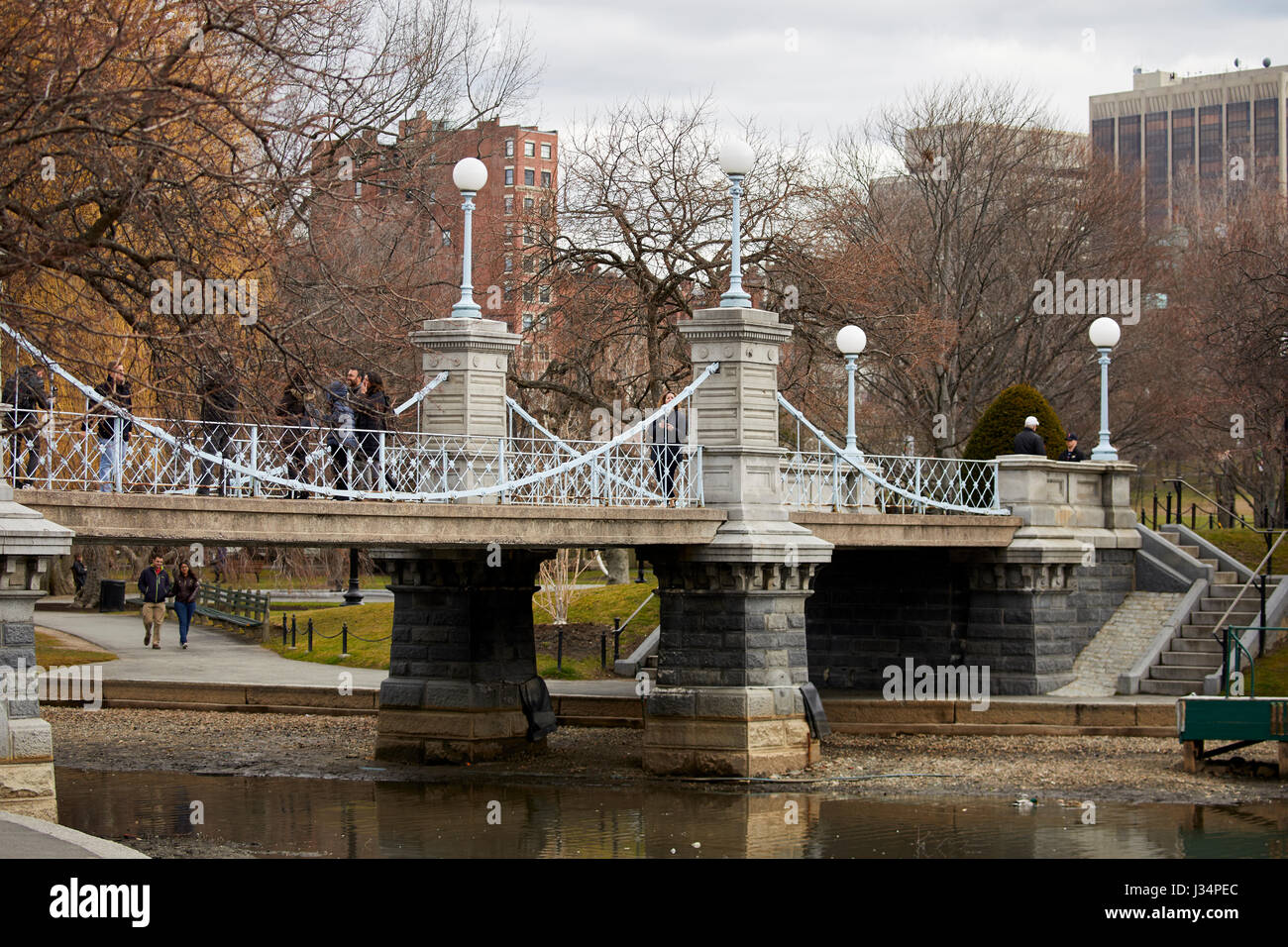 Ponte in Boston Public Garden, Beacon Hill, Massachusetts, Stati Uniti, STATI UNITI D'AMERICA, Foto Stock