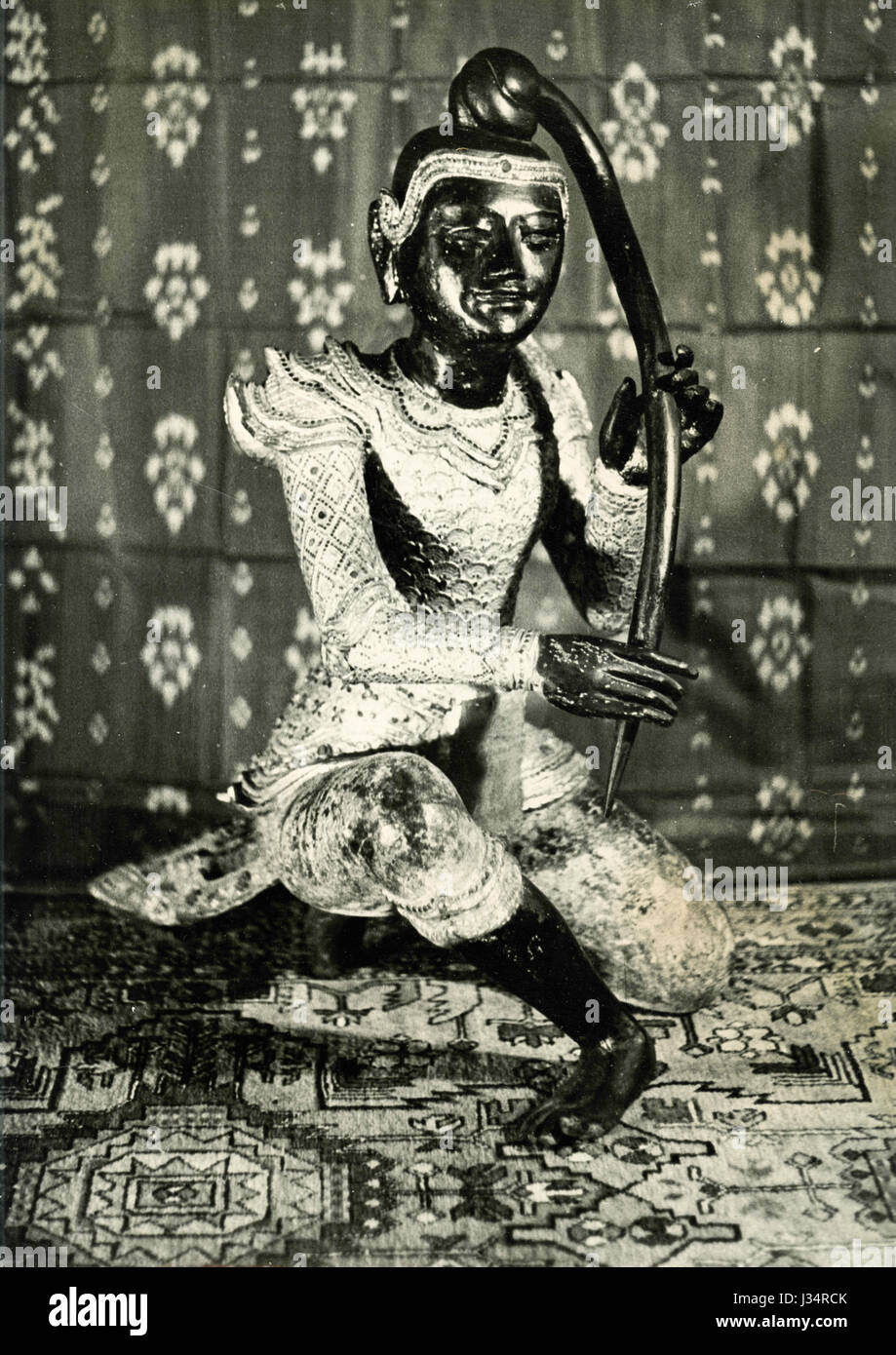 Arte Indiana, statua in una posizione di yoga Foto Stock