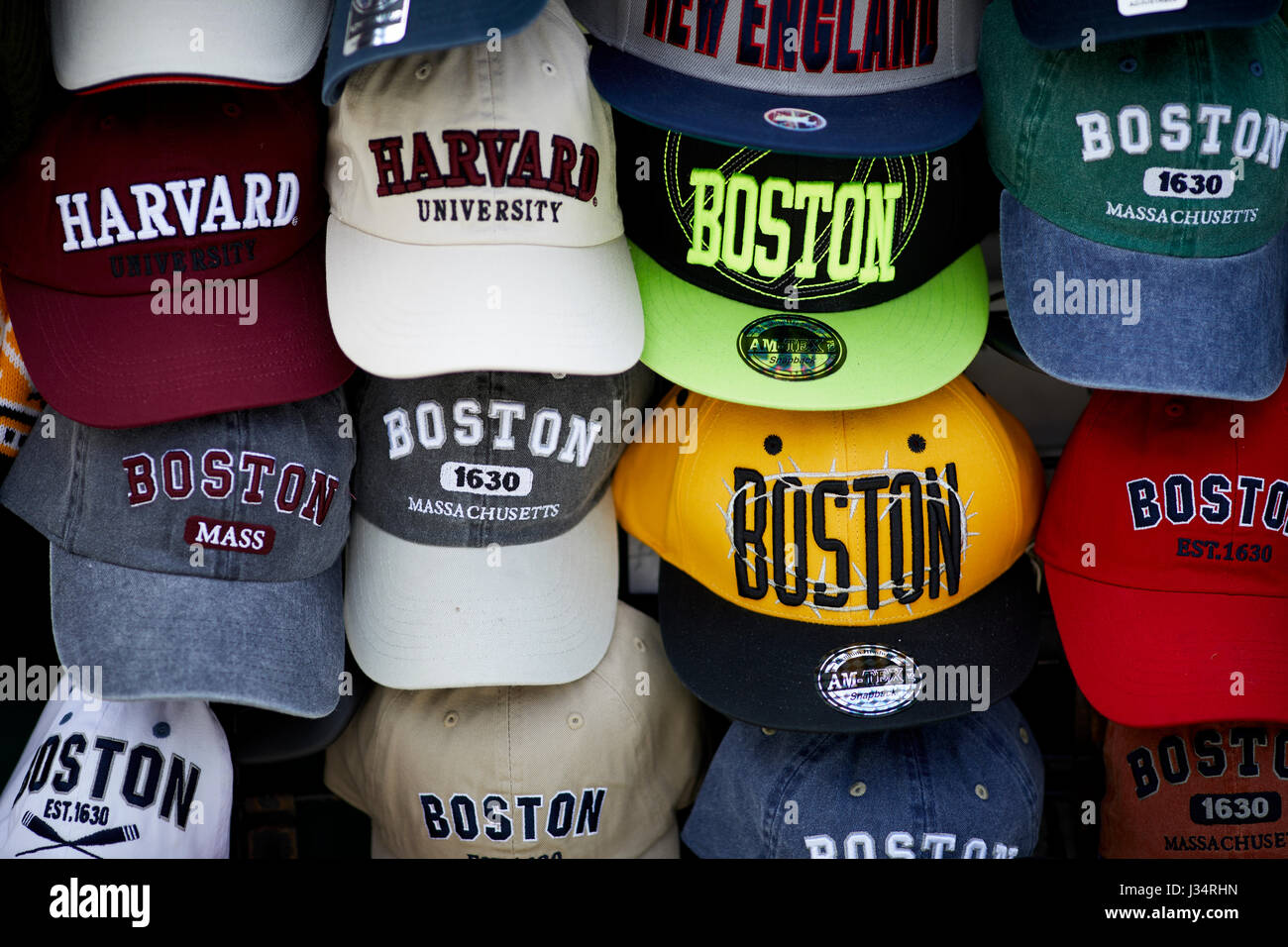 Vendita Satll Boston b cappellini da baseball Boston Massachusetts, Stati Uniti, STATI UNITI D'AMERICA, Foto Stock