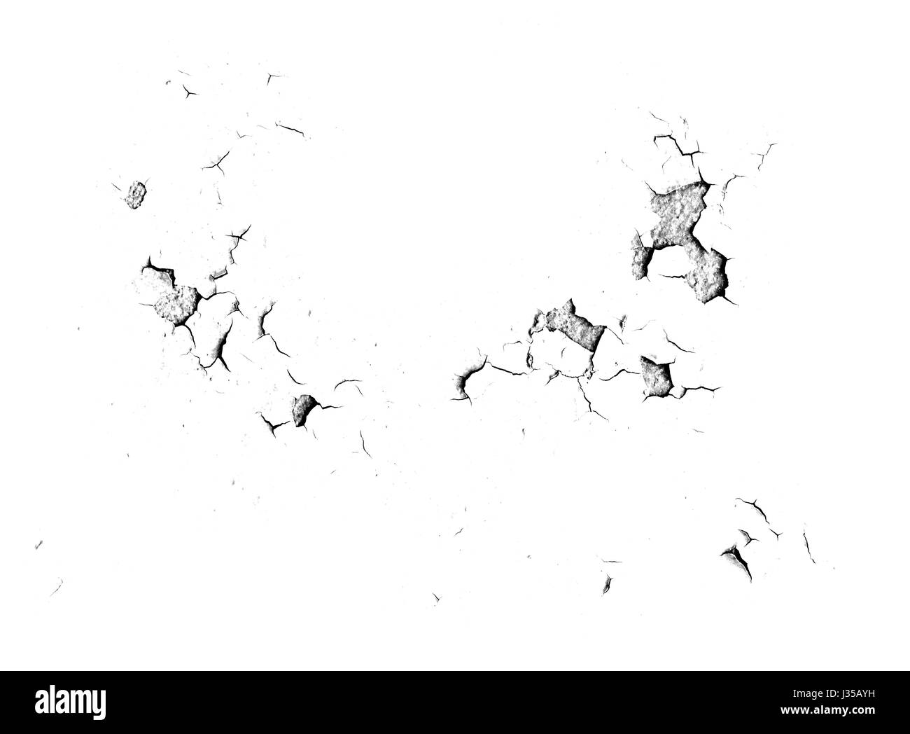 Close up di cricche texture isolati su sfondo bianco Foto Stock