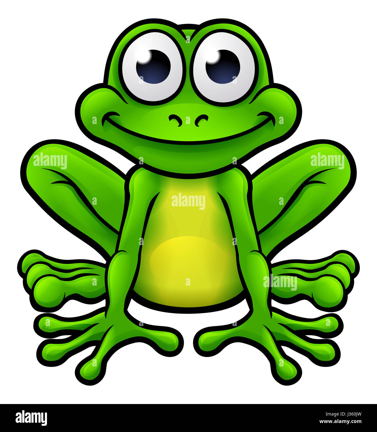 Una illustrazione di una rana simpatico personaggio dei cartoni animati Foto Stock