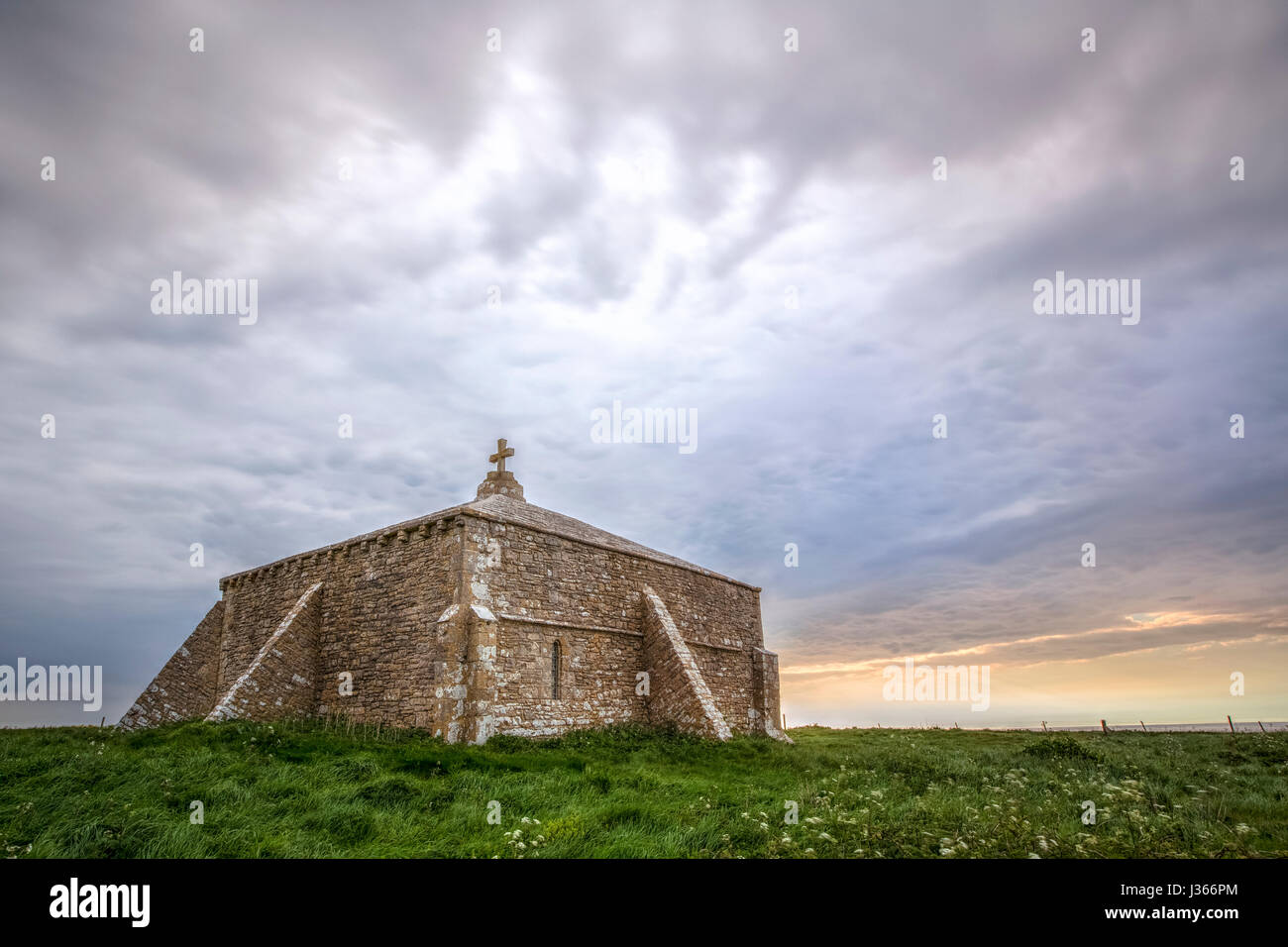 St Adhelm's Chapel, Adhelm's Head, Purbeck, Jurassic Coast, Dorset, Inghilterra Foto Stock