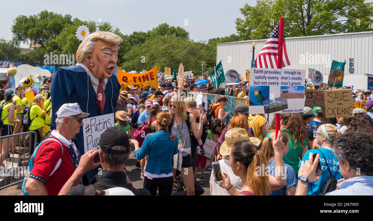 WASHINGTON, DC, Stati Uniti d'America - il clima marzo dimostranti protestano. Foto Stock