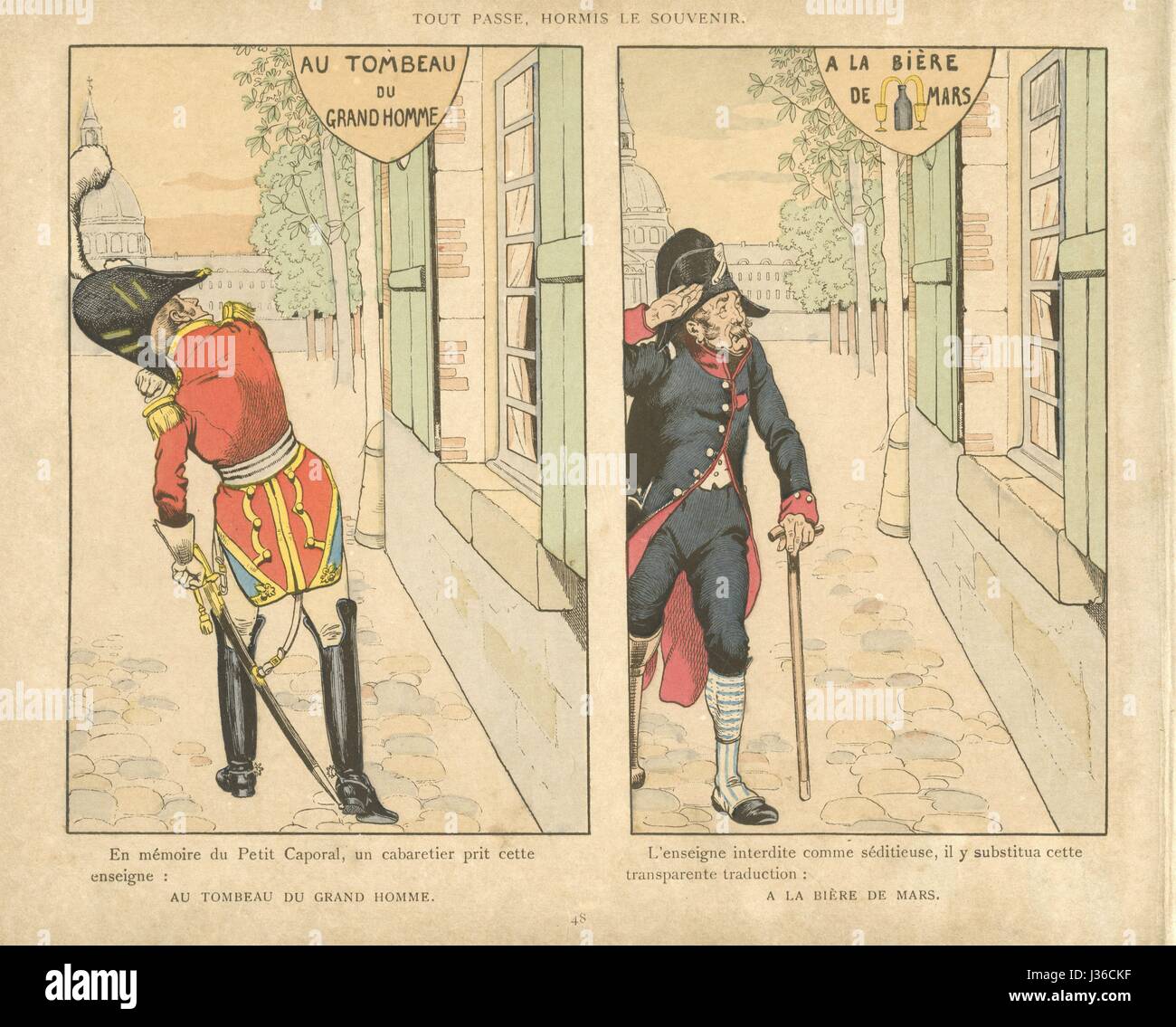 Il souvenir di Napoleone dopo la sua morte. Illustrazione a pagina 48 del libro per bambini "Le Grand Napoléon des Petits Enfants", scritto da Jules de Marthold e illustrato da lavoro. Essa è stata pubblicata nel 1893 da Plon, Nourrit e Cie. Jules de Marthold (1847-1927) lavoro (1858-1931) Foto Stock