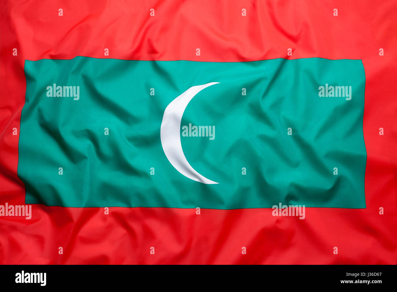 Bandiera nazionale delle Maldive per uno sfondo Foto Stock