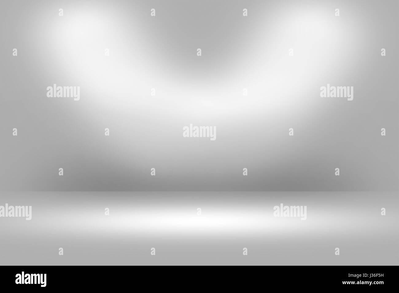Prodotto Showscase Spotlight - sfondo nitido e chiaro infinito pavimento bianco Foto Stock