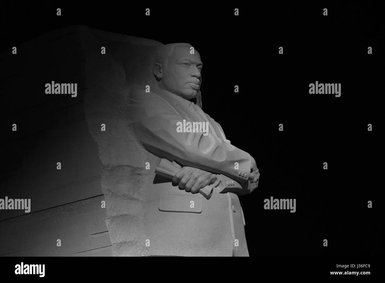 Martin Luther King Jr Memorial di notte Foto Stock