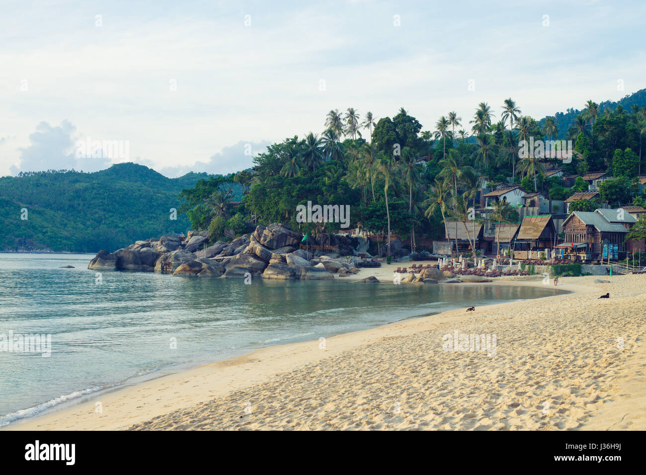 Beach hotel e ristorante sulla spiaggia di Koh Samui Foto Stock