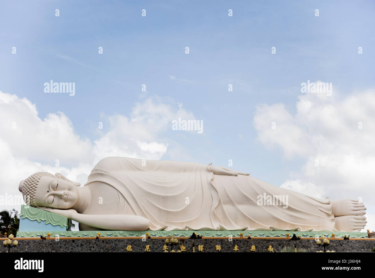 Dettaglio di Vinh Trang Tempio nel Delta del Mekong, Vietnam Foto Stock