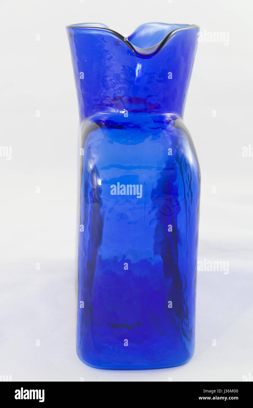 Blue bicchiere bottiglie Foto Stock