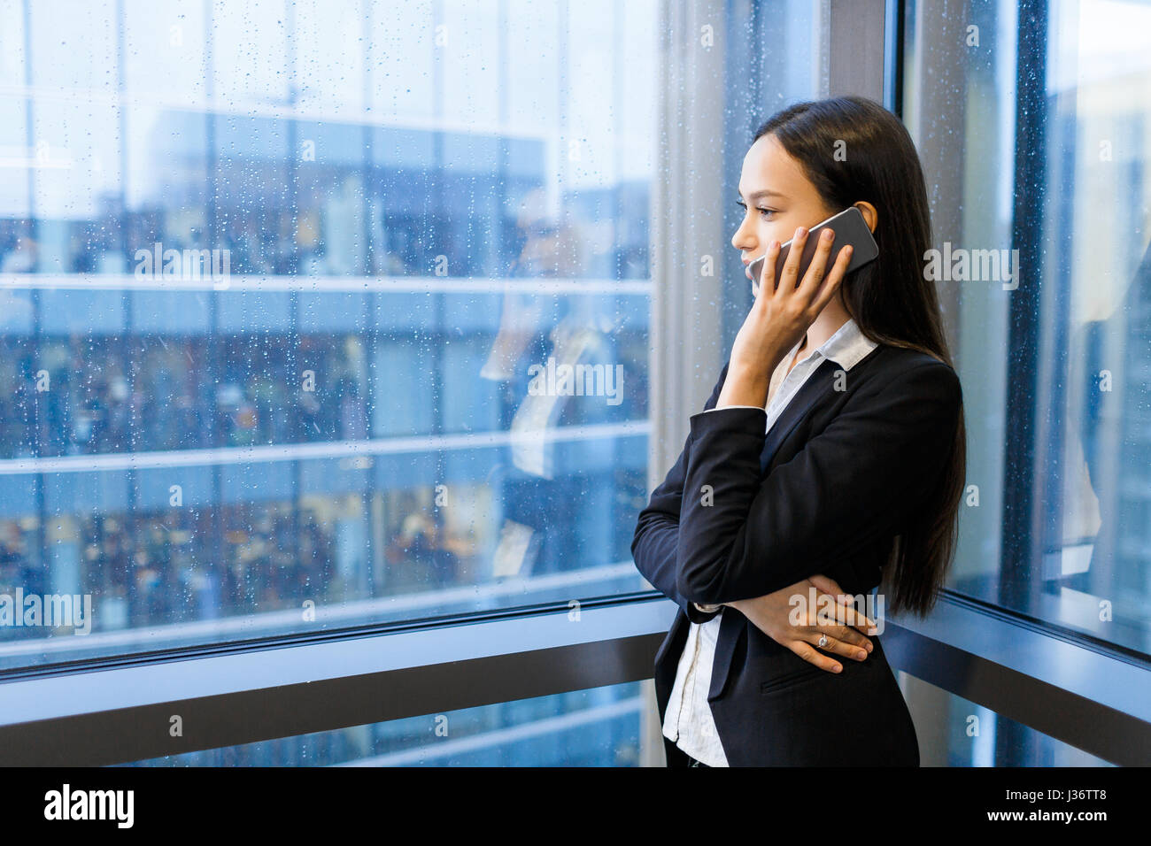 Per discutere i dettagli di un ordine con il cliente Foto Stock