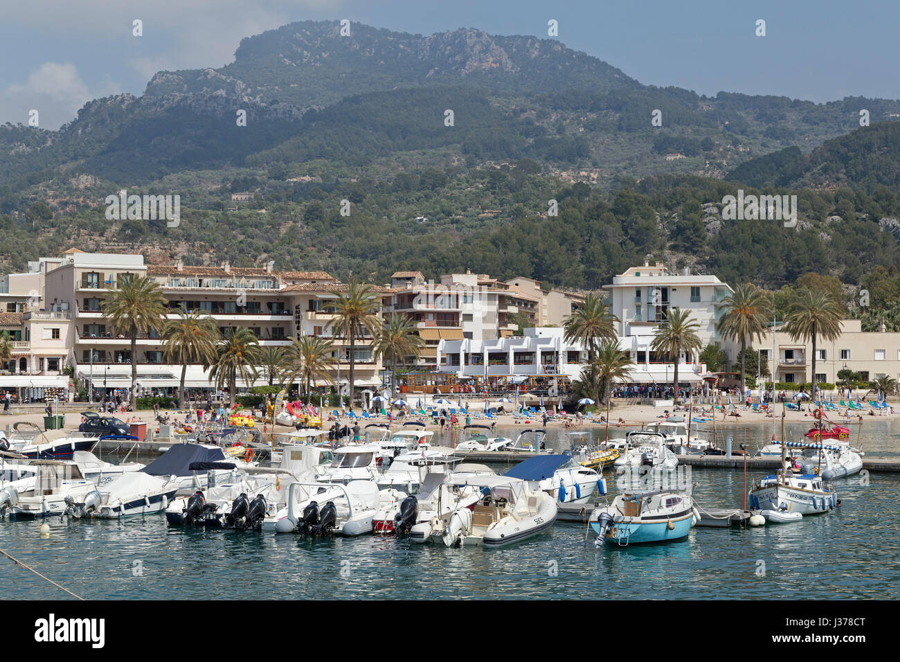 Porto di Port de Sóller, Mallorca, Spagna Foto Stock