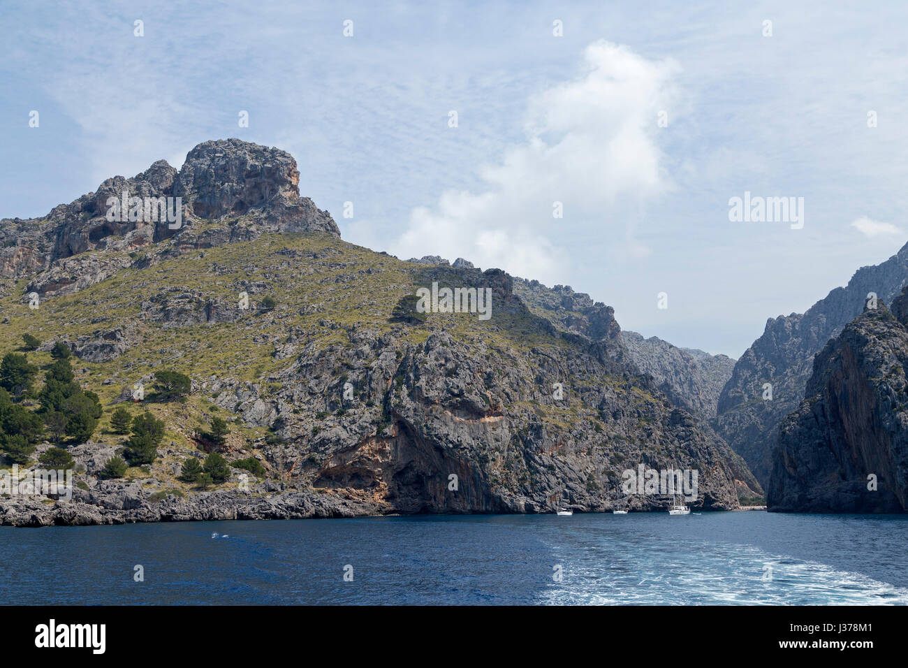 Baia di Sa Calobra, Serra de Tramuntana, Mallorca, Spagna Foto Stock