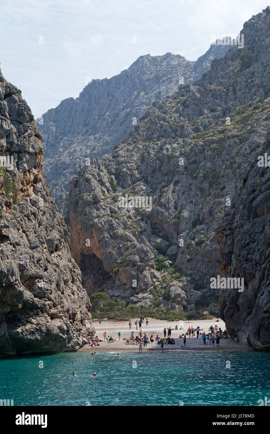 Sa Calobra Gorge, Serra de Tramuntana, Mallorca, Spagna Foto Stock