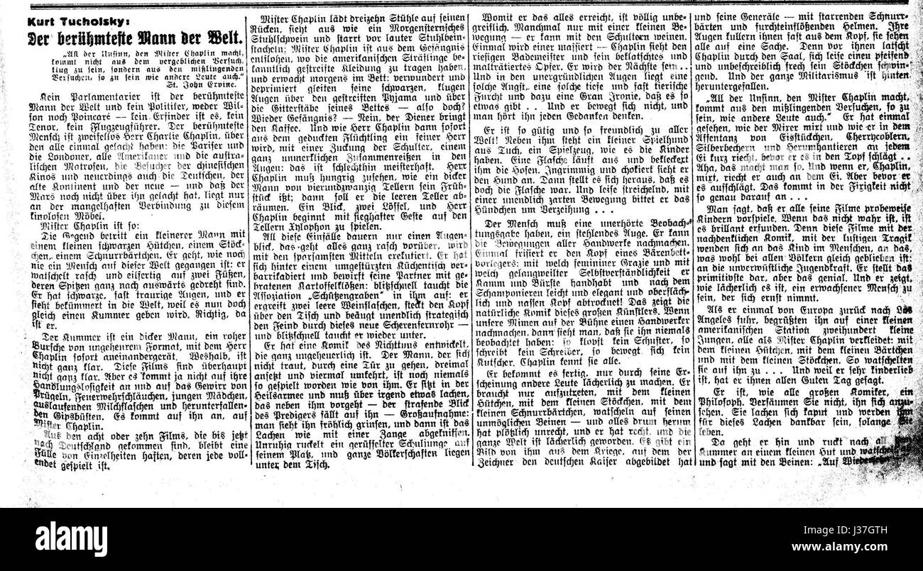 Der berÃ¼hmteste Mann der Welt è un saggio dello scrittore tedesco Kurt Tucholsky, pubblicato nel 1922, che discute il concetto di fama e il suo impatto sulla società. Foto Stock