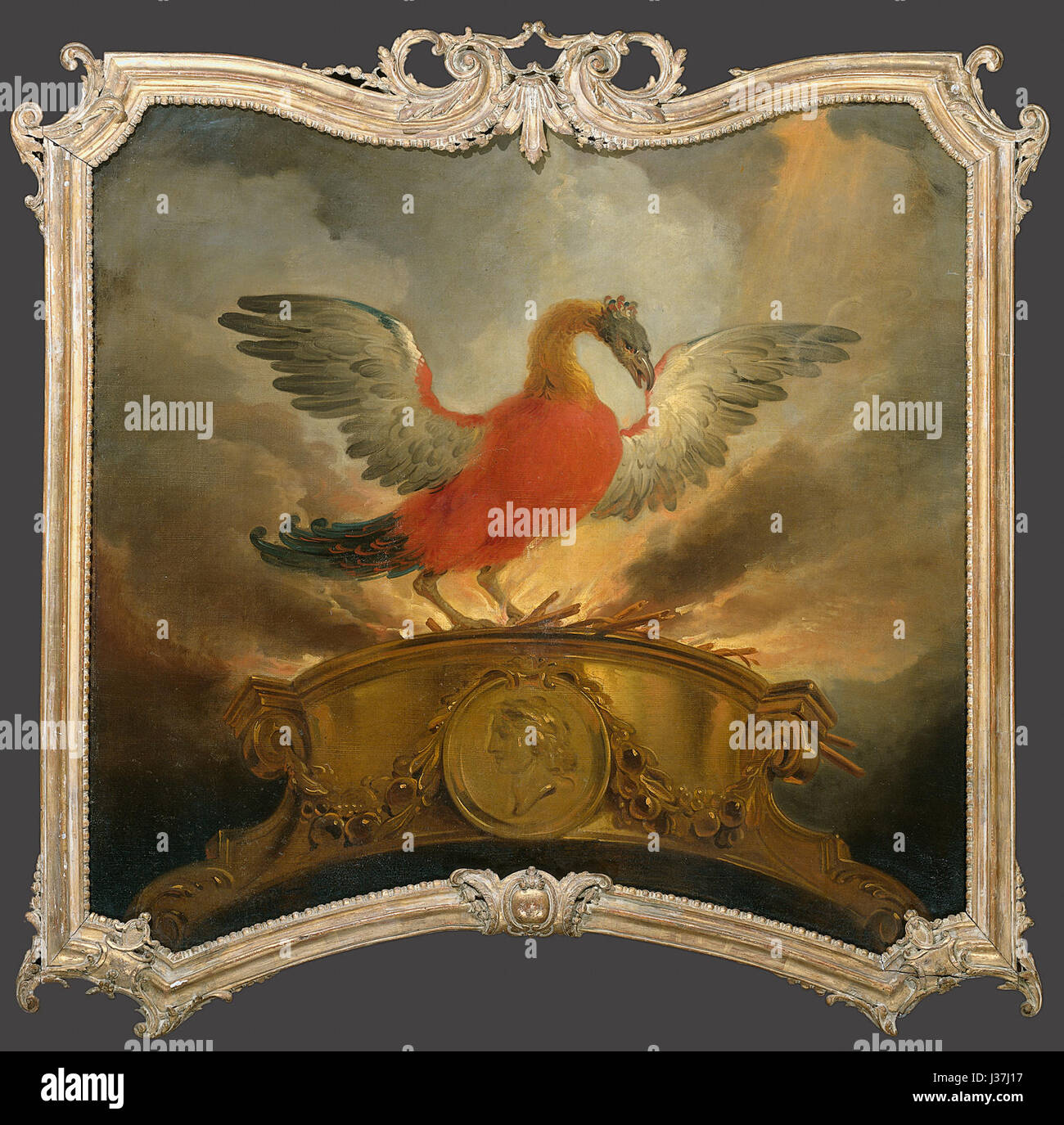 "De vogel Phoenix" è un dipinto ospitato nel Rijksmuseum, che raffigura il mitico uccello Phoenix. Il dipinto, catalogato come SK A 4287, mostra la rinascita del birdâ e simboleggia l'immortalità e il rinnovamento nella storia dell'arte. Foto Stock