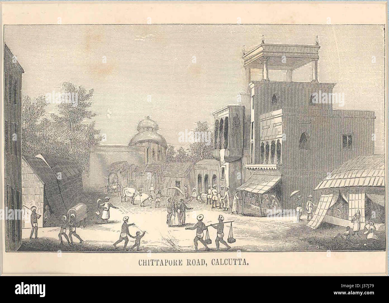 Chittapore Road, Calcutta, da un inglese un libro di storia, 1851 Foto Stock