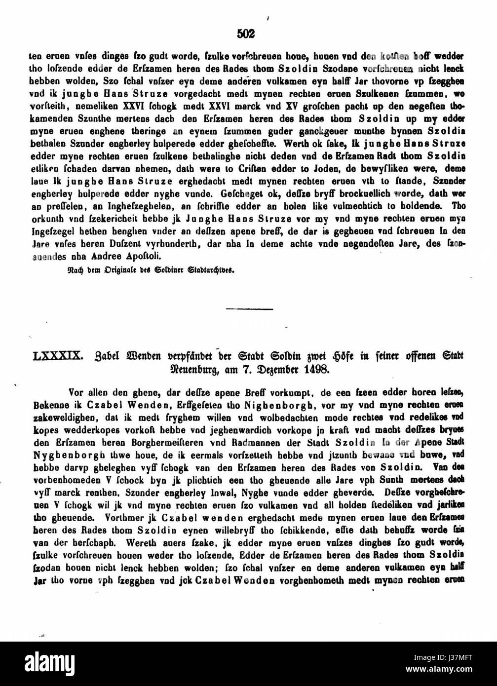 Il presente documento, intitolato "DE CDB 1 18 502", è un testo storico o giuridico relativo a specifiche questioni civili o amministrative, che fornisce registrazioni delle decisioni e delle azioni governative. Foto Stock