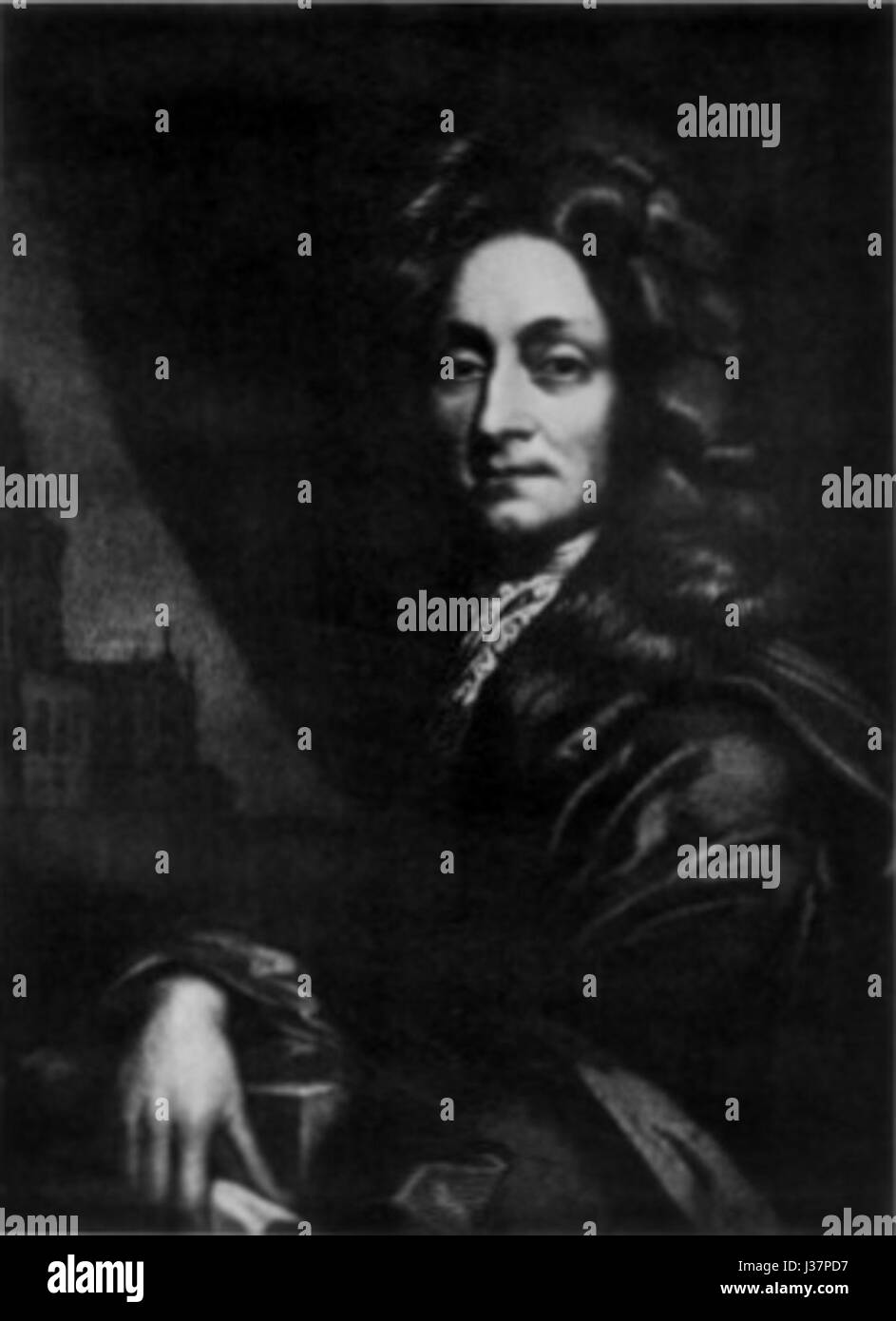 Christopher Wren è stato un architetto inglese, noto per aver progettato la Cattedrale di St. Paul a Londra. Le sue opere furono fondamentali per lo sviluppo dell'architettura barocca inglese. Foto Stock