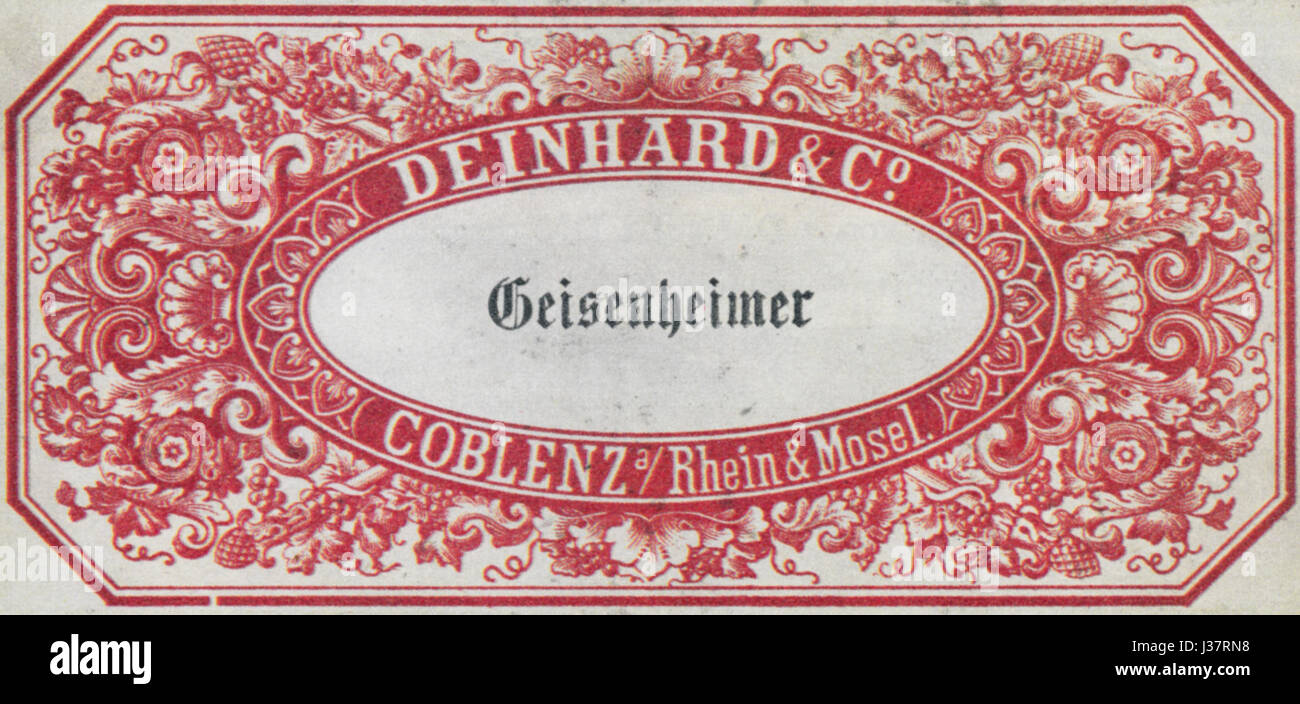 Deinhard 19jhd etikett2 Foto Stock