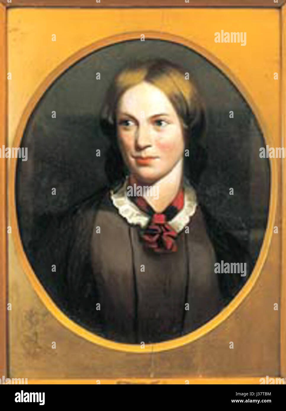 Charlotte BrontÃ« era una scrittrice e poetessa inglese, meglio conosciuta per le sue opere come Jane Eyre. I suoi scritti esplorarono temi di critica sociale, moralità e i vincoli dei ruoli di genere nella società del XIX secolo. Foto Stock