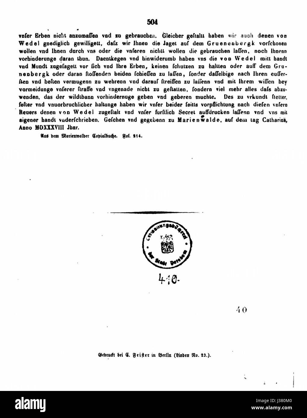 CDB DE 1 19 504 Foto Stock