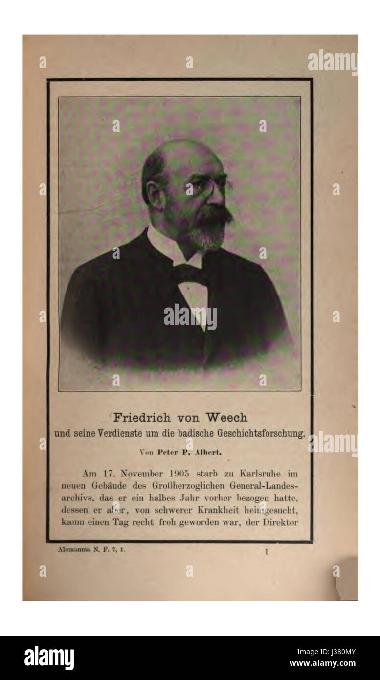 De Alemannia è una pubblicazione tedesca, probabilmente una rivista storica o culturale incentrata sulla storia, la cultura o gli eventi degni di nota della Germania. Il volume XXXIV fa riferimento a un numero o edizione specifico che può coprire una serie di argomenti. Foto Stock