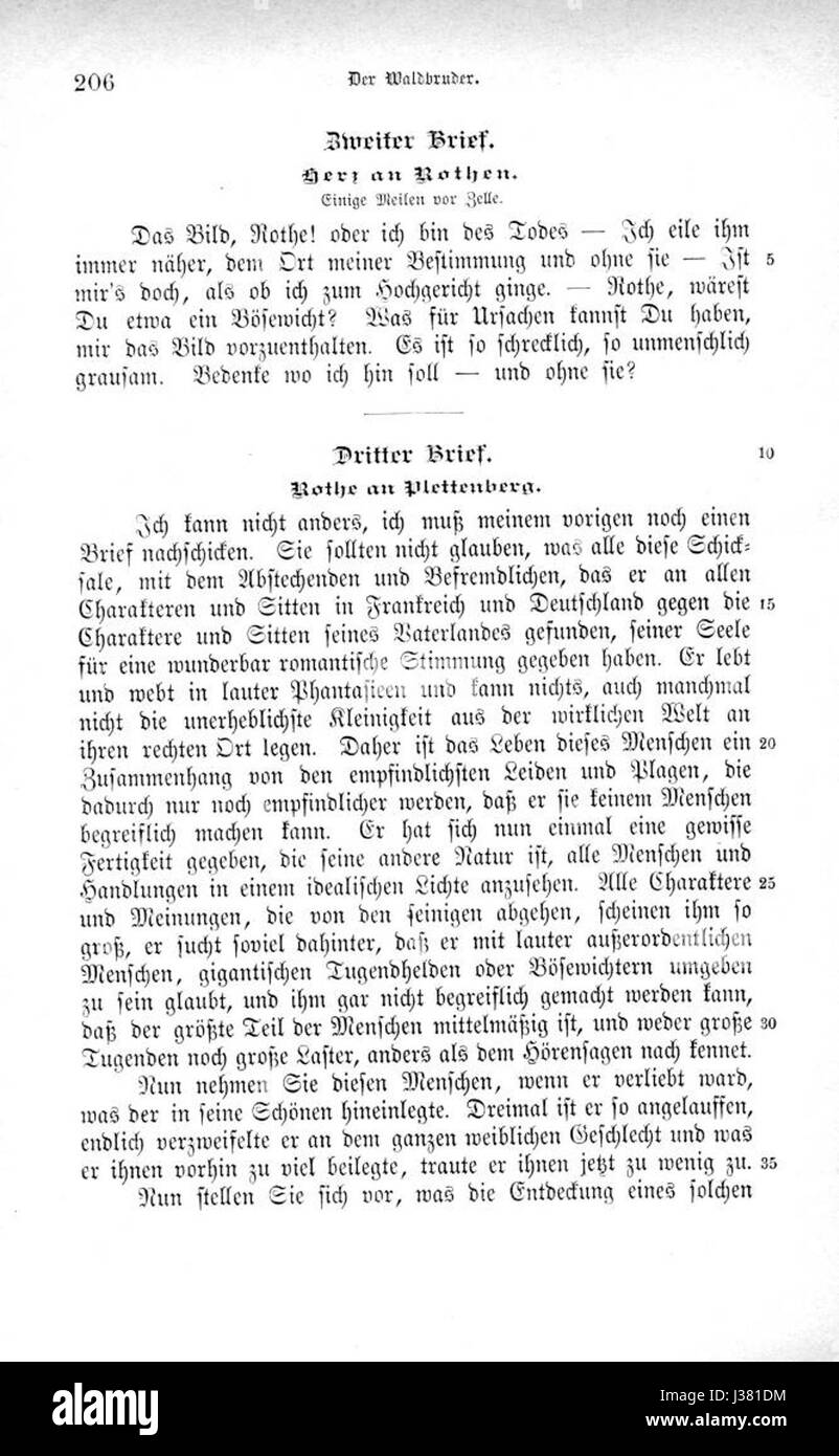 "De Stuermer und Draenger" si riferisce al movimento letterario e artistico tedesco Sturm und Drang. Questo movimento si concentrò sull'intensità emotiva e l'individualismo, reagendo contro l'enfasi dell'Illuminismo sulla ragione. Questa sezione specifica potrebbe esplorare i temi all'interno di quel movimento. Foto Stock