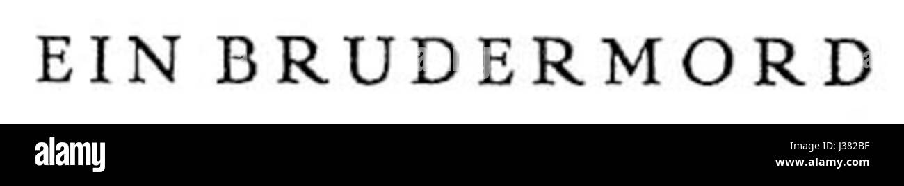 De Kafka Ein Brudermord 82a Foto Stock