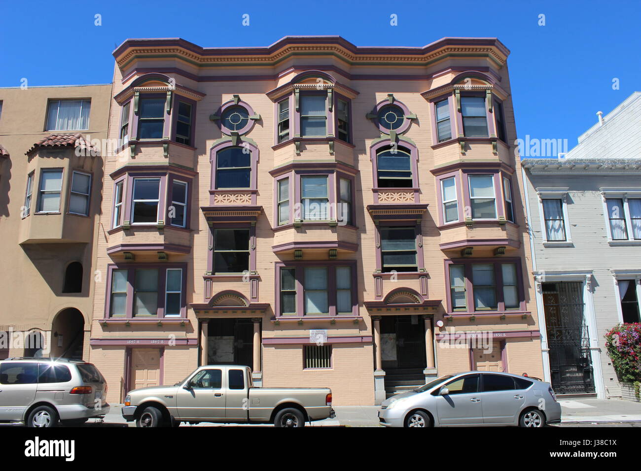 Edwardian Appartamento Edificio, North Beach, San Francisco, California Foto Stock