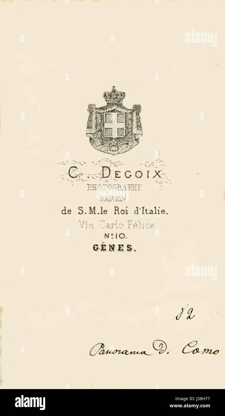 Degoix, Celestino (floruit 1860 1890) n. 82 Panorama di Como v Foto Stock