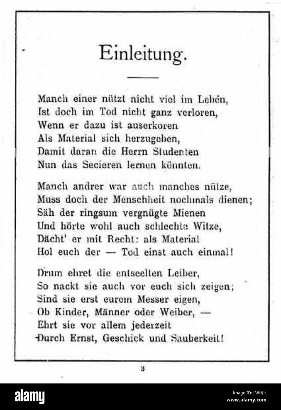 Der Prosector in der Westentasche Seite 03 Foto Stock