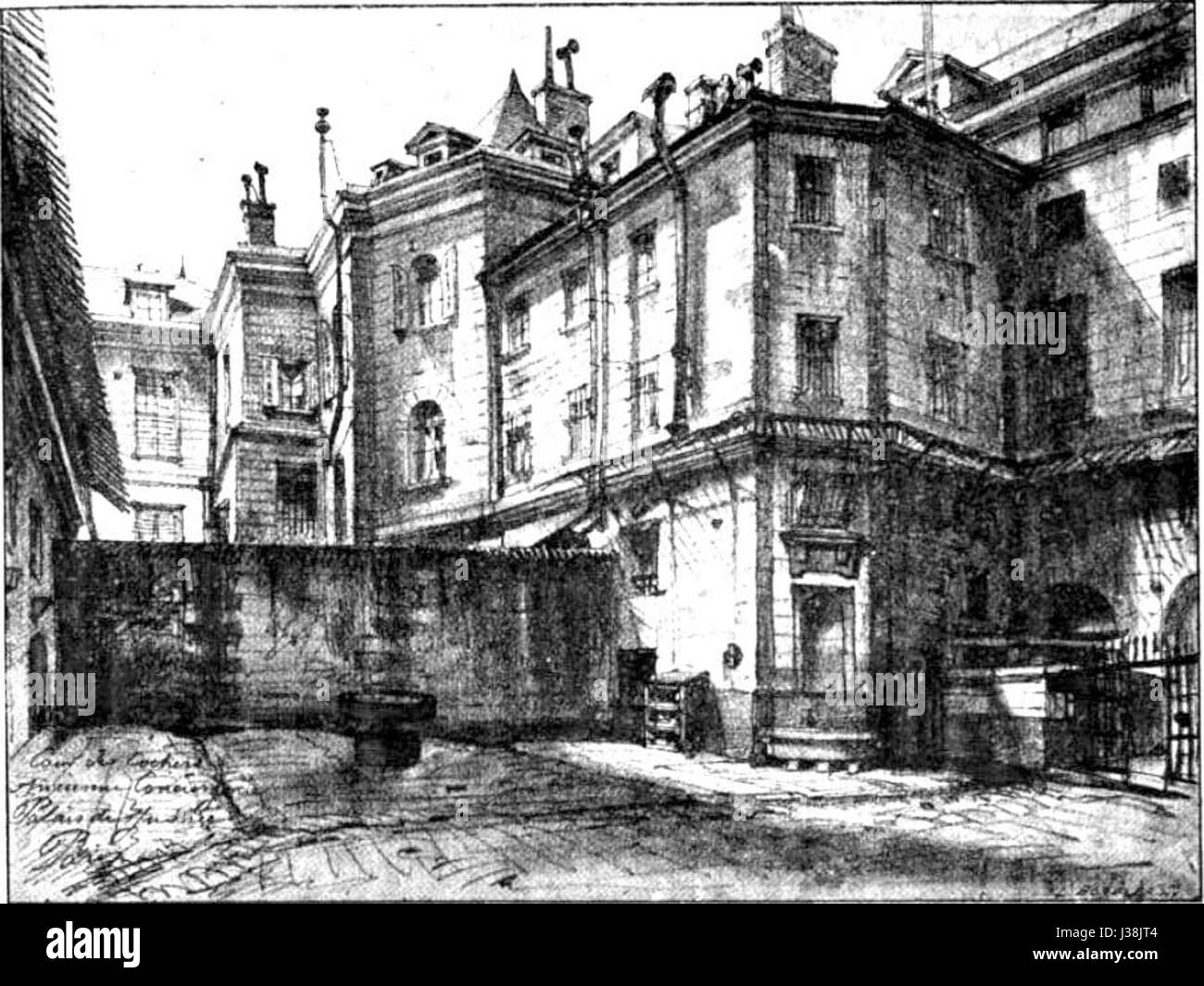 Il quartiere della Conciergerie womenÂ era una sezione della storica prigione di Parigi, nota per aver ospitato donne prigioniere durante la Rivoluzione francese, una parte significativa della storia rivoluzionaria della Francia. Foto Stock