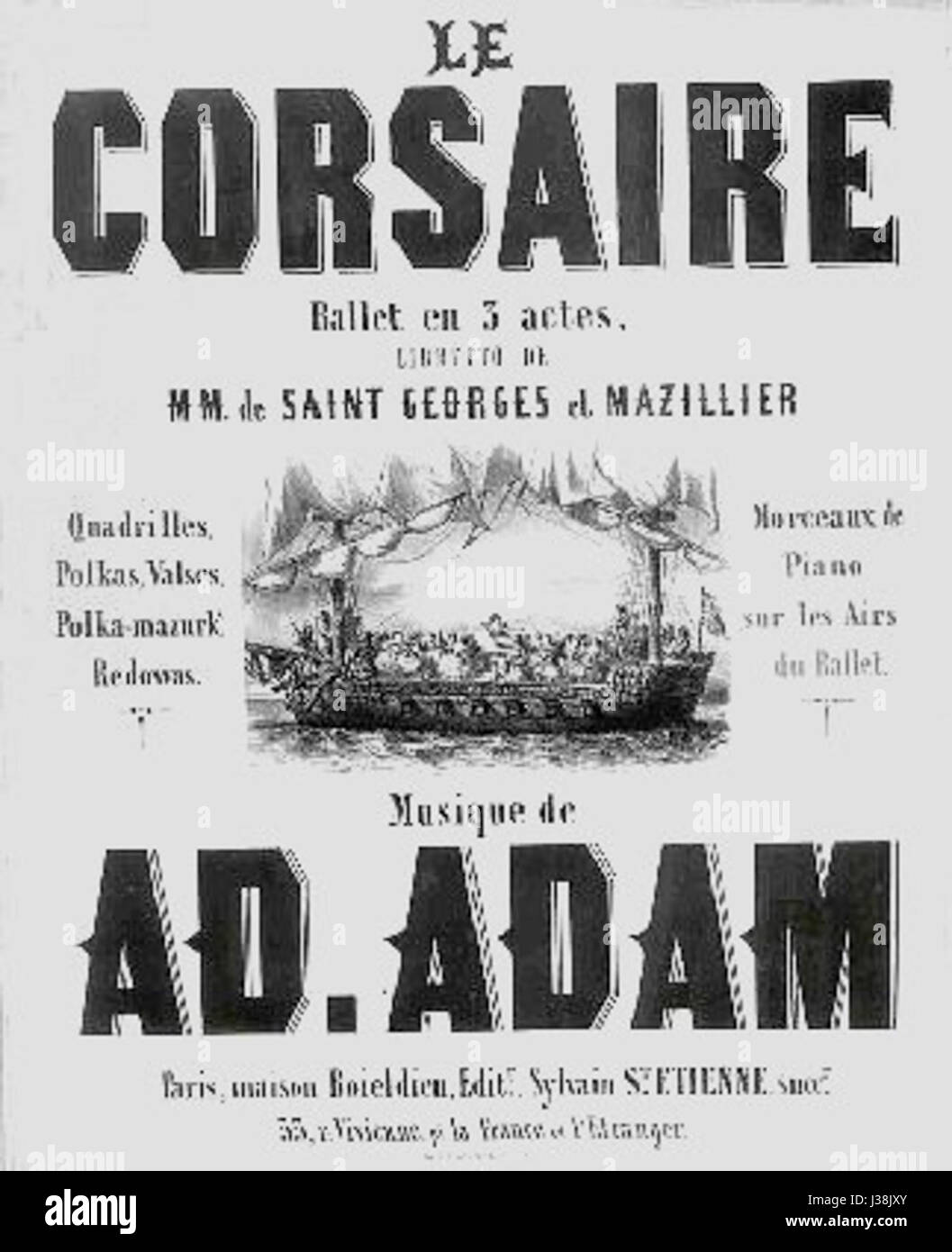 Piano Corsaire coperchio della riduzione Foto Stock