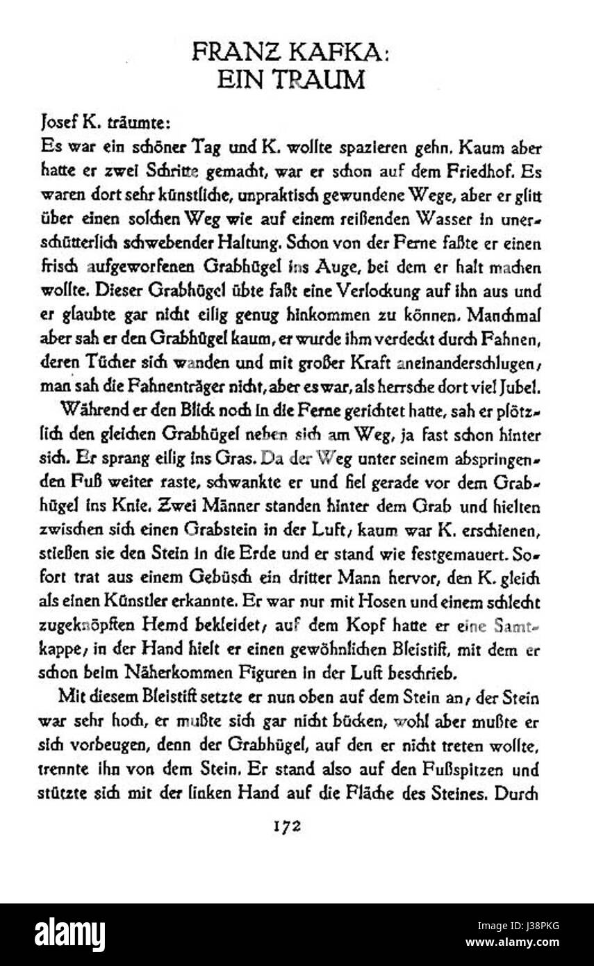 De Kafka Ein Traum è un'opera surrealista ispirata allo stile di scrittura unico di Franz Kafka, che esplora temi di sogni, realtà e subconscio. L'opera illustra la natura complessa e onirica del mondo letterario di Kafka. Foto Stock