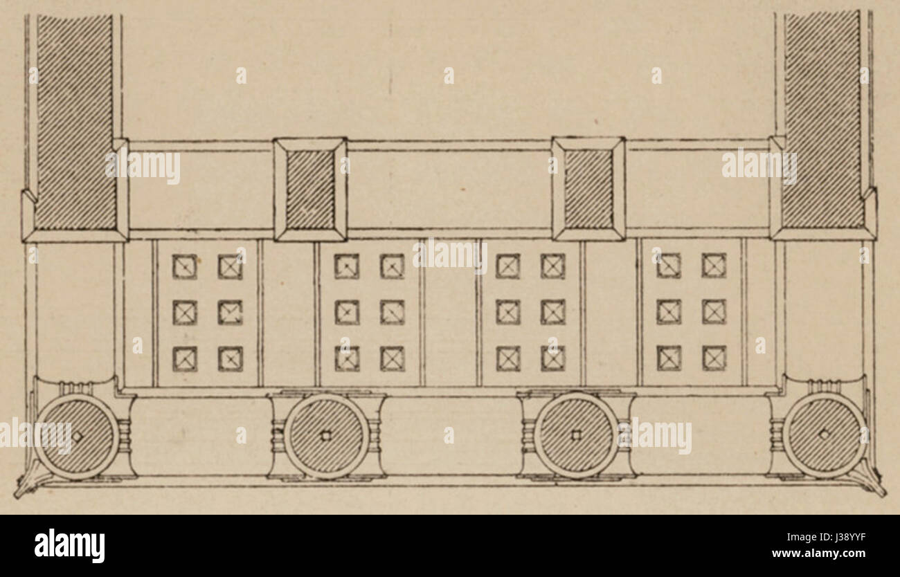 Planimetria del tempio di Atena Nike, come illustrato da Adolf Boetticher nella sua opera del 1888 "Die Akropolis von Athen nach den Berichten der Alten und den neusten Erforschungen". Foto Stock