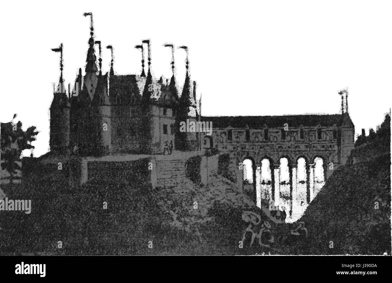 Lo Chateau de Fere en Tardenois è un castello storico situato nel dipartimento di Aisne nel nord della Francia. La struttura risale al XII secolo ed è conosciuta per la sua architettura medievale e il suo significato storico nella regione. Foto Stock