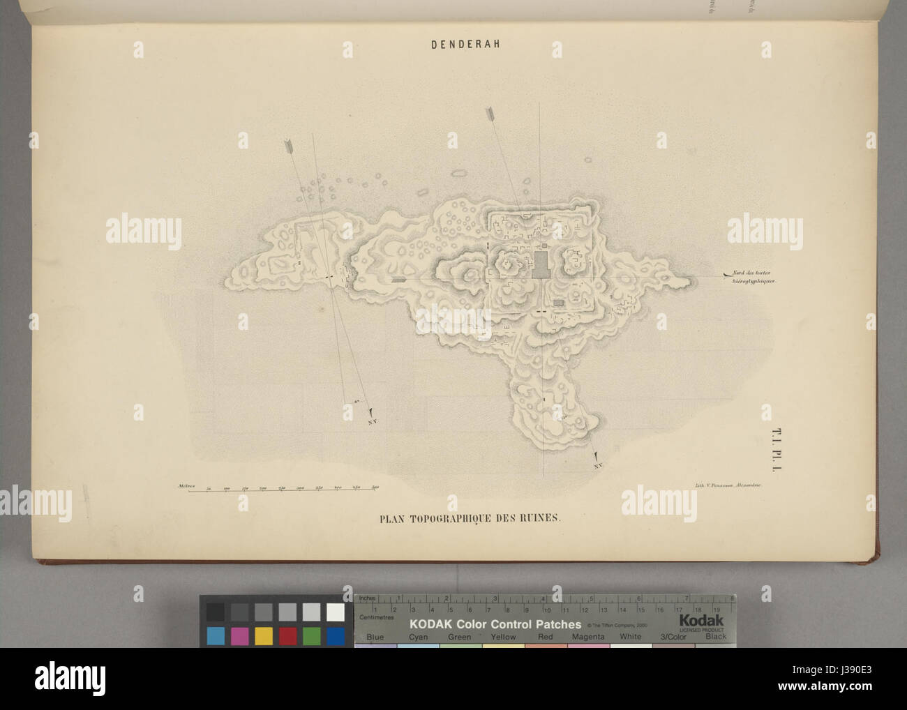 Denderah. Plan topographique des ruines (NYPL B16461786 1547849) Foto Stock