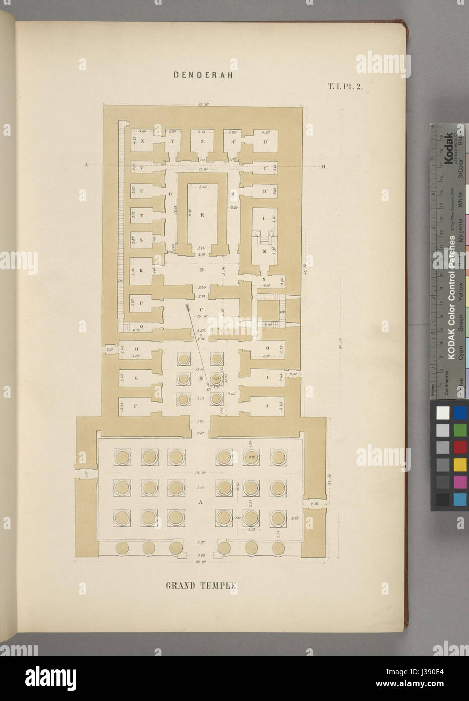 Denderah. Grande tempio. (Plan.) (NYPL B16461786 1547850) Foto Stock