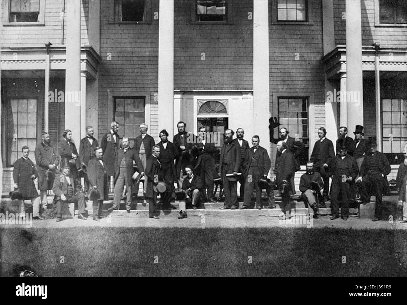 La Conferenza di Charlottetown fu un evento storico nel 1864 in cui i leader canadesi si si incontrarono per discutere i termini della Confederazione, portando alla creazione del Canada. Foto Stock